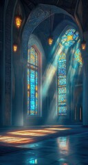 tranquil sanctuary bathed in celestial light