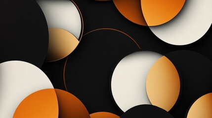 Poster - Abstract orange and black circles background design