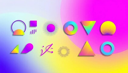 Poster - Abstract Geometric Shapes with Gradient Background
