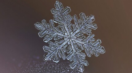 Poster - Magnificent close-up of a snowflake showcasing its intricate patterns and unique structure against a dark background creating a winter wonderland