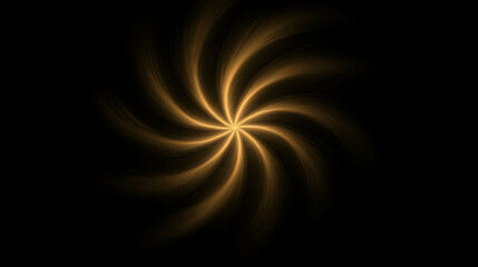 Poster - Golden Swirl Abstract Light Design on Black Background for Creative Projects and Designs