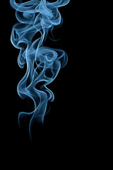Aufkleber - Ethereal Blue Smoke Flowing Gently Against a Dark Background in a Captivating Abstract Style