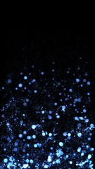 Wall Mural - blue flow from shiny blue particles, direction to top, loop transparent video. vertical social media motion background