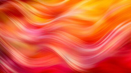 Poster - Vibrant flowing light trails in shades of orange, red, and pink composition