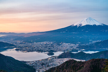 Aufkleber - 山梨県河口湖と富士山