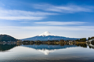 Aufkleber - 山梨県河口湖と富士山
