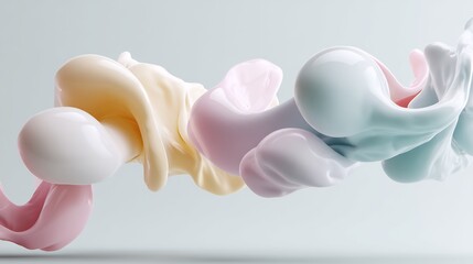 Poster - Abstract pastel color swirl creation with fluid dynamics design concept
