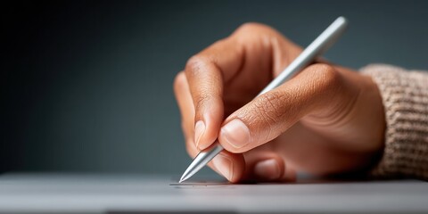 Leinwandbilder - Minimalist Professional Workflow Sleek Ergonomic Pen Capturing Precision Decision-Making in Modern Business Intelligence and Creative Strategic Planning