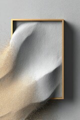 Leinwandbilder - Ethereal Golden Frame with Metallic Glitter Wave Minimalist Luxury Design Element for Premium Branding, Digital Marketing, and Contemporary Visual Storytelling
