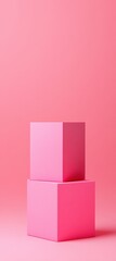 Leinwandbilder - Minimalist Pink Digital Innovation Sleek Product Display Showcasing Virtual World Builder Software Packaging in Contemporary Monochromatic Design