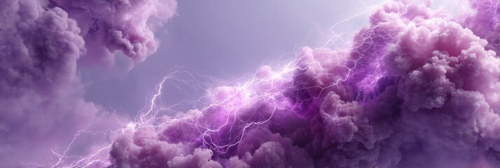 Fototapete - Ethereal Thunderstorm Visualization Dramatic Purple Lightning Clouds Capturing Climate Dynamics and Atmospheric Energy in High-Resolution Cinematic Detail