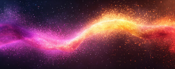 Poster - A colorful, swirling line of sparkles in the sky. The colors are bright and vibrant, creating a sense of energy and excitement. The image is abstract and open to interpretation