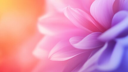 Poster - Vibrant close-up of a flower's petals in soft pink and purple hues against a blurred background