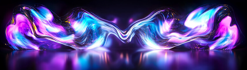 Poster - Vibrant abstract geometric textures digital art colorful background. Fluid motion abstract art digital creation colorful swirls artistic environment vibrant viewpoint.