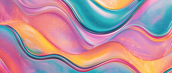 Poster - Vibrant abstract geometric textures digital art colorful background. Fluid motion abstract art digital creation colorful swirls artistic environment vibrant viewpoint.