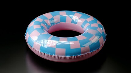 Poster - Inflatable ring with a checkered pattern.