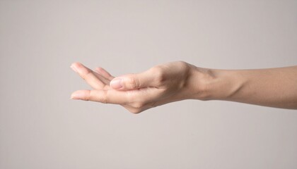 Fototapete - マットな背景の中で、指先を使って微細な調整をする繊細なジェスチャーのクローズアップ。手のひらが開いて、丁寧な動きが静かに表現された瞬間

