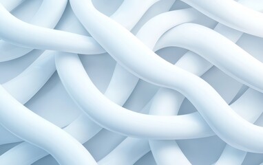 Poster - Abstract design featuring intertwined white shapes on a light background, creating a smooth and flowing visual texture.