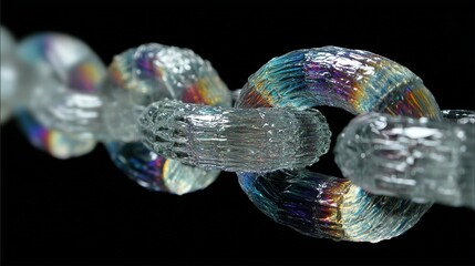Poster - Close-up view of a translucent chain link.