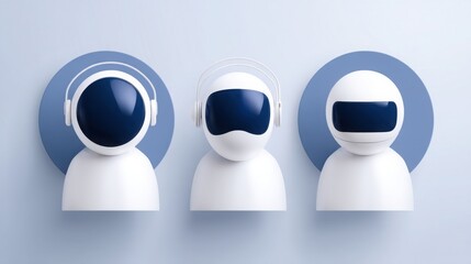 Poster - White man wearing headset and headphones engaged in personal wealth management via advanced ai technology