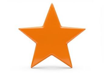 Fototapete - Orange star on white background, a symbol of achievement and excellence