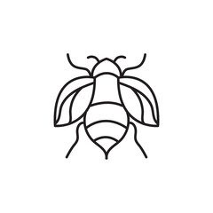 Poster - honey Bee icon Vector flat thin simple illustration for web and app..eps