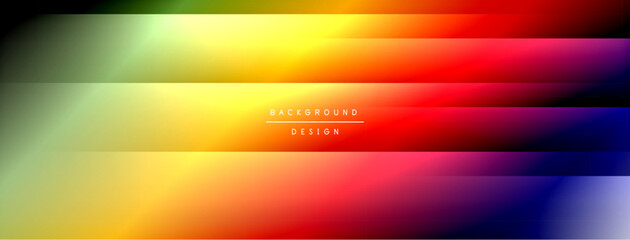 Poster - Abstract vibrant background. Horizontal stripes blend colors, creating smooth gradients. Design features warm, cool tones.