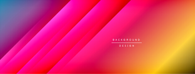 Poster - Abstract gradient background. Diagonal lines create dynamic visual effect. Bright colors transition smoothly, offering modern aesthetic.