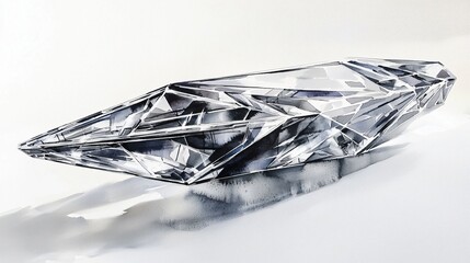 Poster - Exquisite diamond crafted with glass elements reflecting light in a sleek and modern design representing luxury and elegance