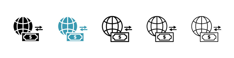 Poster - Wire transfer money icon vector simple design