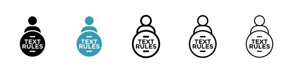 Poster - Text rules icon vector simple design