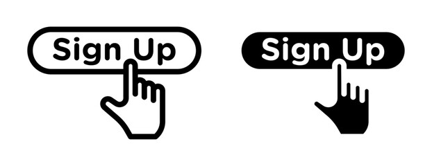 Poster - Signup icon vector simple design
