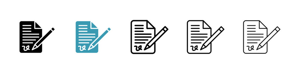 Poster - Signature in documents icon vector simple design