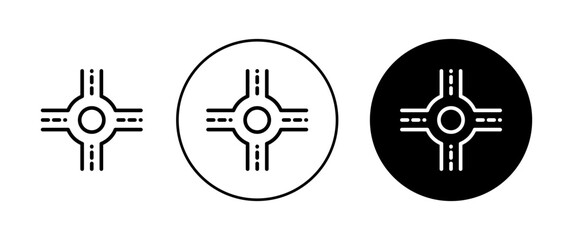 Poster - Road junction icon vector simple design