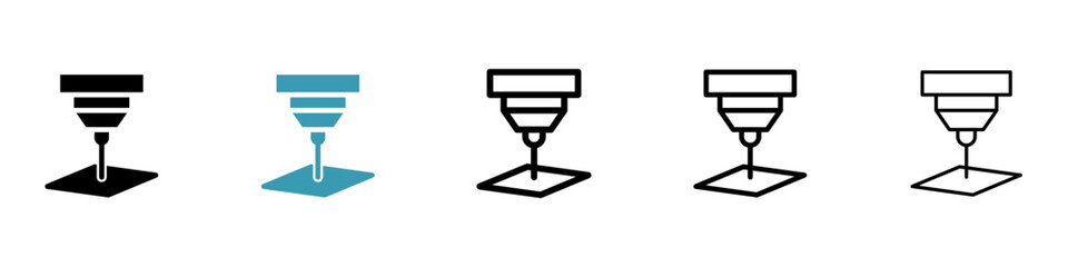 Poster - Laser machine icon vector simple design