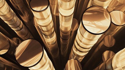 Poster - An enchanting collection of lights forming a layered abstract light columns composition evoking a sense of wonder and artistic flair