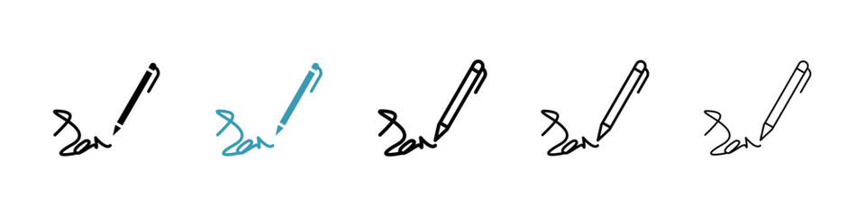 Poster - Autograph icon vector simple design