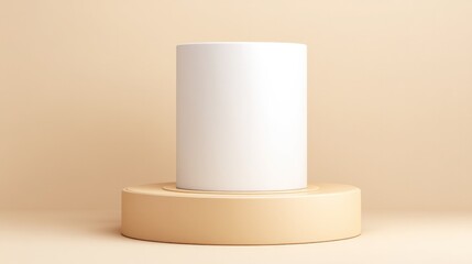 Aufkleber - minimalistic clean image of sleek empty podium ready to display cosmetics surrounded by soft neutral background