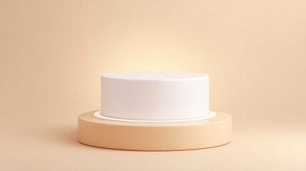 Aufkleber - minimalistic clean image of sleek empty podium ready to display cosmetics surrounded by soft neutral background