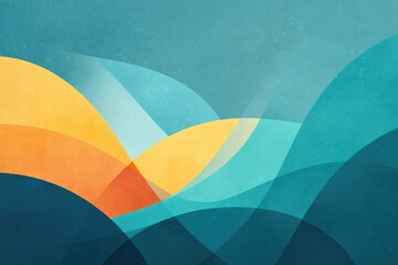 Poster - abstract interpretation of classical music with vibrant curves and shapes filling frame leaving generous copy space
