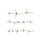 Set of Barb Wire Icon Immigration Barrier Detention Custom Security War Refugee Border Wall Vector Illustration