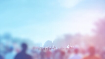 Aufkleber - minimalistic image of juneteenth celebration with blurred people in background providing ample copy 