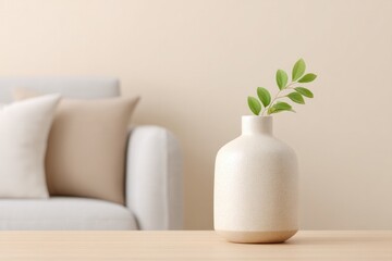 Poster - minimalistic living room decor scene with stylish furniture elegant lighting and simple decorative elements
