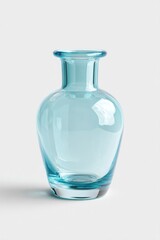 Poster - single elegant glass vase sits on plain white backdrop showcasing its minimalistic design