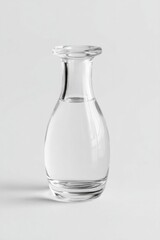Poster - single elegant glass vase sits on plain white backdrop showcasing its minimalistic design