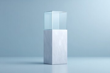 Poster - sleek empty food podium with ample copy space perfect for minimalistic presentation