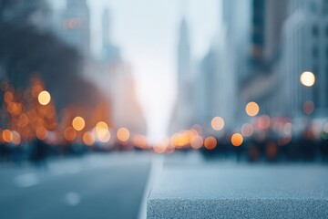 Poster - close-up of bustling urban life with blurred pedestrians capturing modern city motion