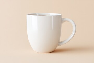 Poster - minimalistic empty mug mockup on neutral background ideal for branding presentation with ample copy space