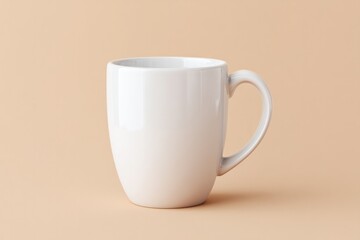 Poster - minimalistic empty mug mockup on neutral background ideal for branding presentation with ample copy space