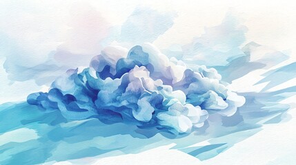 Poster - Soft abstract cloud in the sky with gentle forms and serene aesthetic in digital art conveying a dreamy and peaceful atmosphere